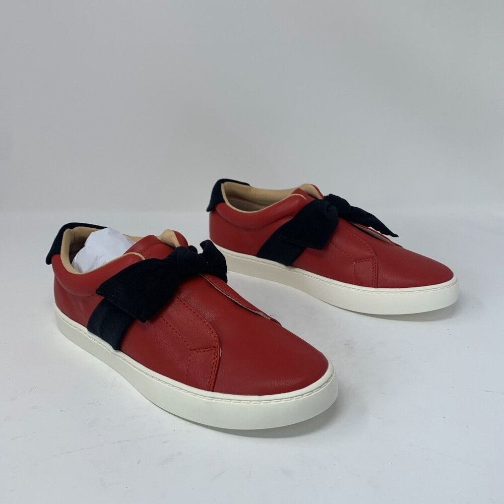 Journee Collection Abrina Sneakers Women's 8.5 Red Bow Detail Faux Leather S0758